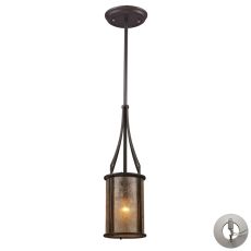 Barringer 1 Light Pendant And Tan Mica With Adapter Kit