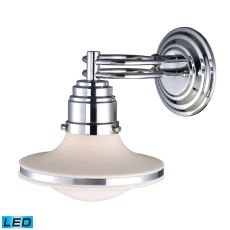 Retrospective 1 Light Led Wall Sconce In Polished Chrome And Opal White Glass