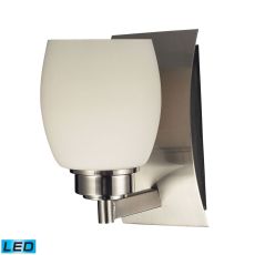 Northport 1 Light Led Vanity In Satin Nickel And Opal White Glass