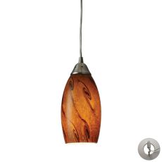 Galaxy 1 Light Pendant In Brown And Satin Nickel - Includes Recessed Lighting Kit