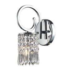 Optix 1 Light Wall Sconce In Polished Chrome And Clear Crystal