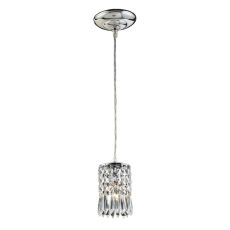Optix 1 Light Pendant In Polished Chrome And Clear Crystal