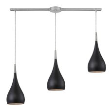 Lindsey 3 Light Pendant In Oiled Bronze And Satin Nickel