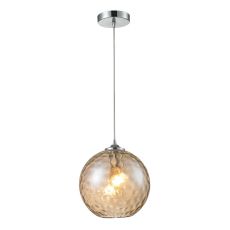 Watersphere 1 Light Pendant In Polished Chrome And Champagne Glass