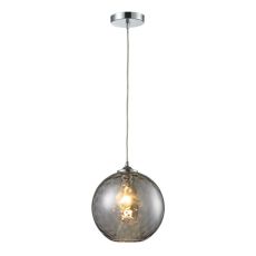 Watersphere 1 Light Pendant In Polished Chrome And Smoke Glass