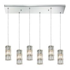 Cynthia 6 Light Pendant In Polished Chrome And Clear K9 Crystal