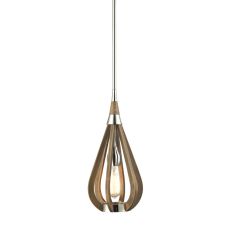 Janette 1 Light Pendant In Polished Nickel And Chestnut