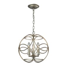 Chandette 3 Light Pendant In Aged Silver