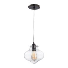 Kelsey 1 Light Pendant In Oil Rubbed Bronze And Clear Glass