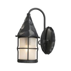 Rustica 1 Light Wall Sconce In Matte Black And Scavo Glass