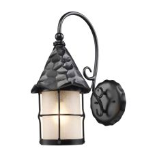 Rustica 1 Light Outdoor Wall Sconce In Matte Black And Scavo Glass