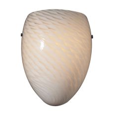 Arco Baleno 1 Light Wall Sconce In White Swirl Glass