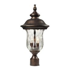Lafayette 2 Light Outdoor Post Lamp In Regal Bronze And Water Glass