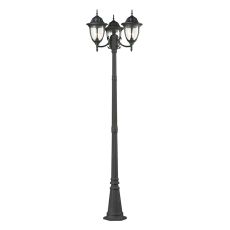 Central Square 3 Light Outdoor Post Lamp In Textured Matte Black