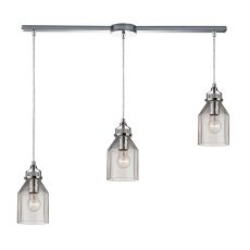 Danica 3 Light Pendant In Polished Chrome And Clear Glass
