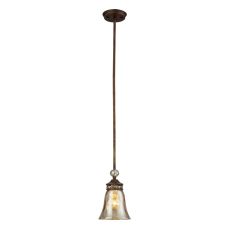 Cheltham 1 Light Pendant In Mocha And Champagne Plated Glass