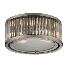 Linden Manor 2 Light Flushmount In Crystal And Brushed Nickel