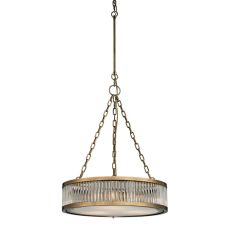 Linden Manor 3 Light Pendant In Crystal And Aged Brass