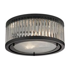 Linden Manor 2 Light Flushmount In Crystal And Oil Rubbed Bronze