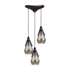 Duncan 3 Light Pendant In Oil Rubbed Bronze And Antique Mercury Glass