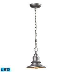 Marina 1 Light Outdoor Led Pendant In Matte Silver