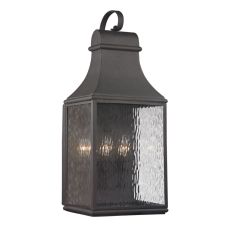Forged Jefferson 3 Light Outdoor Sconce In Charcoal
