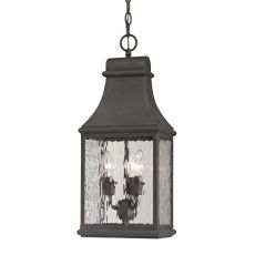 Forged Jefferson 3 Light Outdoor Pendant In Charcoal