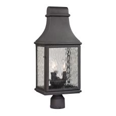 Forged Jefferson 3 Light Outdoor Post Lamp In Charcoal