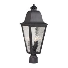 Forged Brookridge 3 Light Outdoor Post Lamp In Charcoal