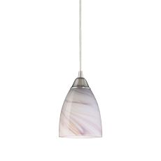 Pierra 1 Light Led Pendant In Satin Nickel And Creme Glass