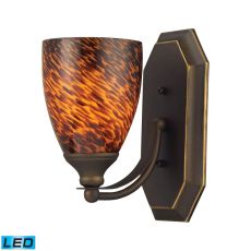 Bath And Spa 1 Light Led Vanity In Aged Bronze And Espresso Glass