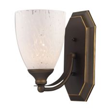 Bath And Spa 1 Light Vanity In Aged Bronze And Snow White Glass