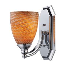 Bath And Spa 1 Light Vanity In Polished Chrome And Cocoa Glass