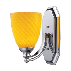 Bath And Spa 1 Light Vanity In Polished Chrome And Canary Glass