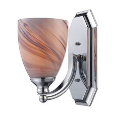 Bath And Spa 1 Light Vanity In Polished Chrome And Creme Glass