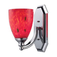 Bath And Spa 1 Light Vanity In Polished Chrome And Fire Red Glass