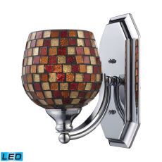 Bath And Spa 1 Light Led Vanity In Polished Chrome And Multi Fusion Glass