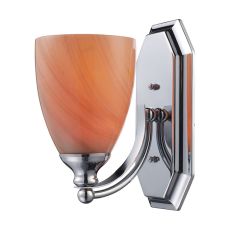 Bath And Spa 1 Light Vanity In Polished Chrome And Sandy Glass