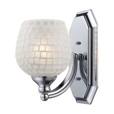 Bath And Spa 1 Light Vanity In Polished Chrome And White Glass