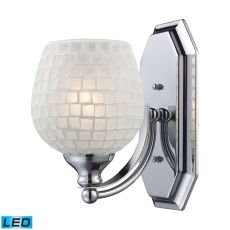 Bath And Spa 1 Light Led Vanity In Polished Chrome And White Glass