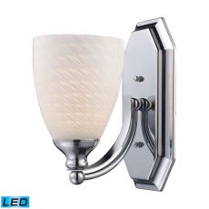 Bath And Spa 1 Light Led Vanity In Polished Chrome And White Swirl Glass