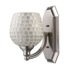 Bath And Spa 1 Light Vanity In Satin Nickel And Silver Glass