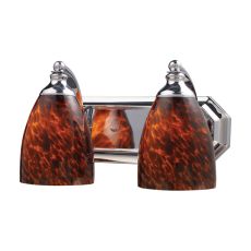 Bath And Spa 2 Light Vanity In Polished Chrome And Espresso Glass