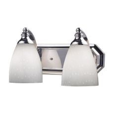 Bath And Spa 2 Light Vanity In Polished Chrome And Simple White Glass
