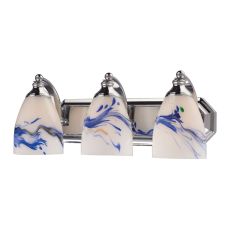 Bath And Spa 3 Light Vanity In Polished Chrome And Mountain Glass