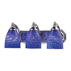 Bath And Spa 3 Light Vanity In Polished Chrome And Sapphire Glass