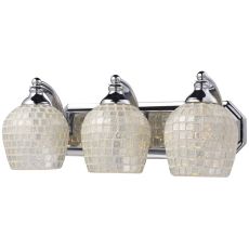 Bath And Spa 3 Light Vanity In Polished Chrome And Silver Glass