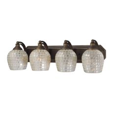 Bath And Spa 4 Light Vanity In Aged Bronze And Silver Glass
