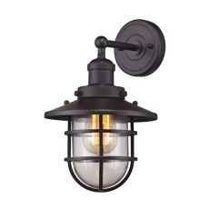 Seaport 1 Light Sconce In Oil Rubbed Bronze And Clear Glass