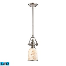 Chadwick 1 Light Led Pendant In Polished Nickel And Cappa Shells
